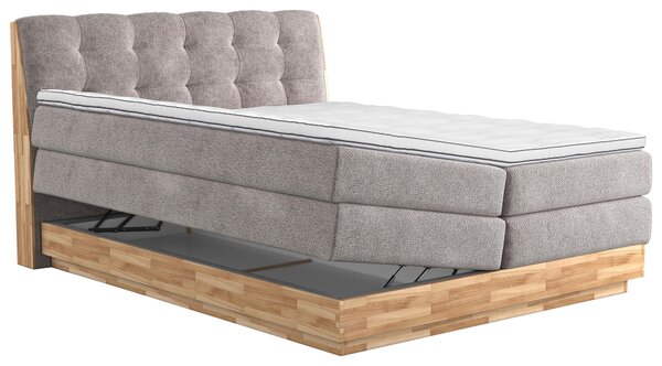 POSTEL BOXSPRING, 160/200 cm, béžová - Postele s úložným prostorem, Online Only