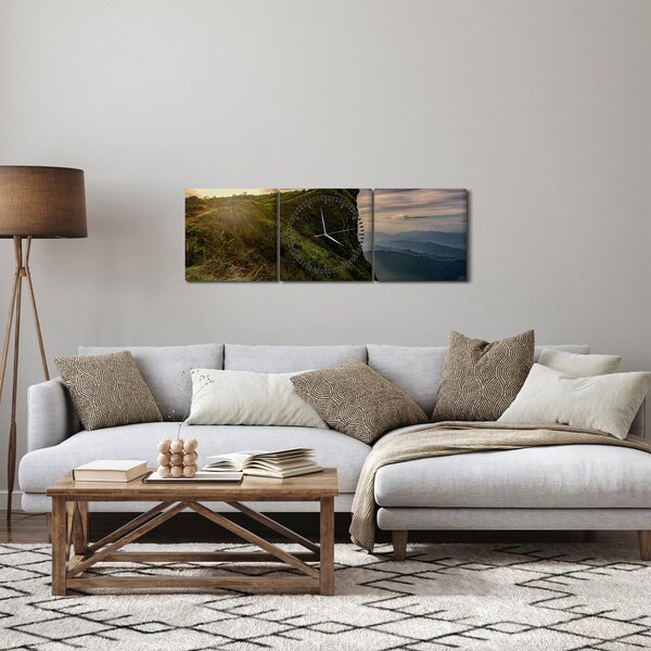 Obraz žen na útesu (s hodinami) (90x30 cm)