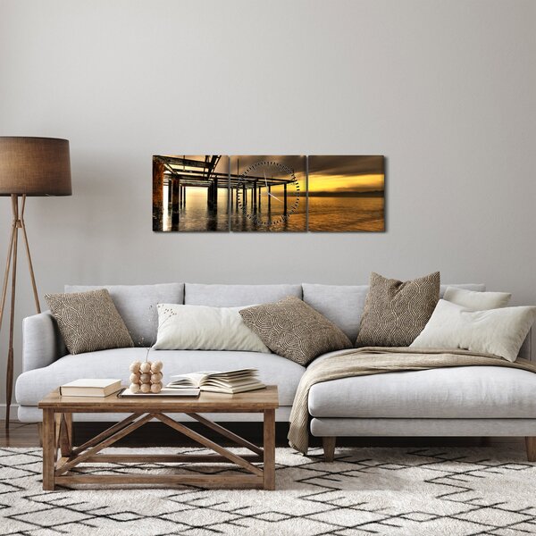 Obraz - Architektura u pobřeží (s hodinami) (90x30 cm)