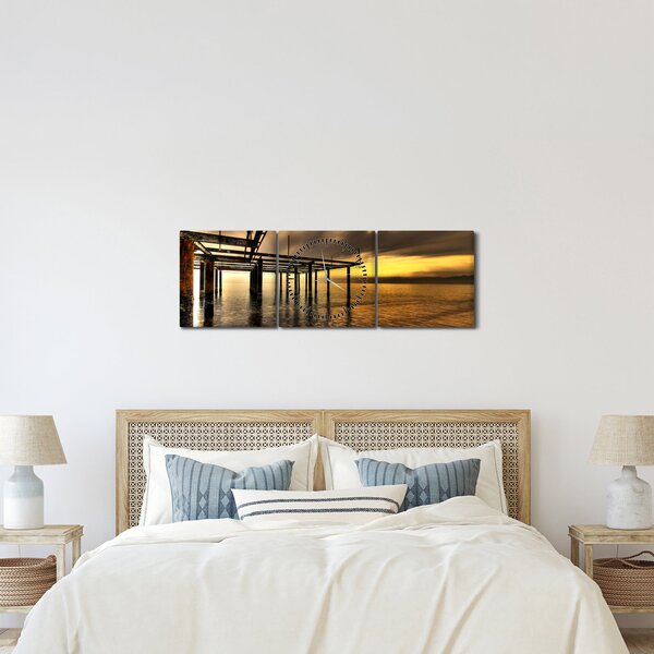Obraz - Architektura u pobřeží (s hodinami) (90x30 cm)