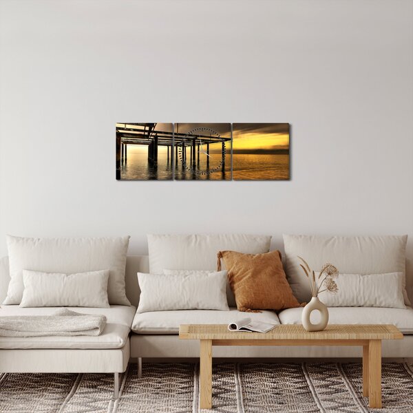 Obraz - Architektura u pobřeží (s hodinami) (90x30 cm)