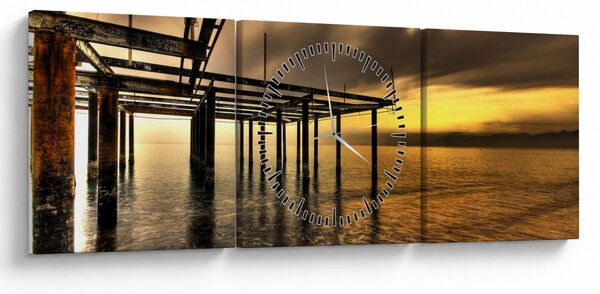 Obraz - Architektura u pobřeží (s hodinami) (90x30 cm)