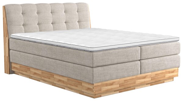 POSTEL BOXSPRING, 160/200 cm, krémová - Postele s úložným prostorem, Online Only