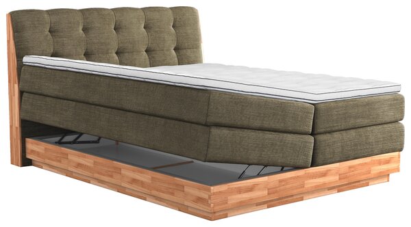 POSTEL BOXSPRING, 160/200 cm, zelená - Postele s úložným prostorem, Online Only