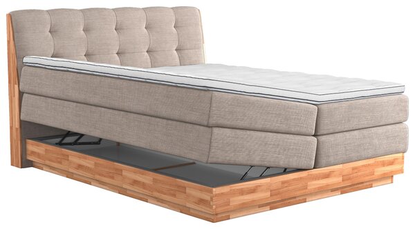 POSTEL BOXSPRING, 160/200 cm, krémová - Postele s úložným prostorem, Online Only