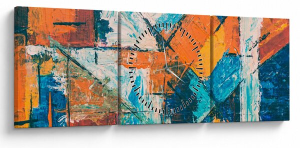 Obraz - Abstrakce (s hodinami) (90x30 cm)