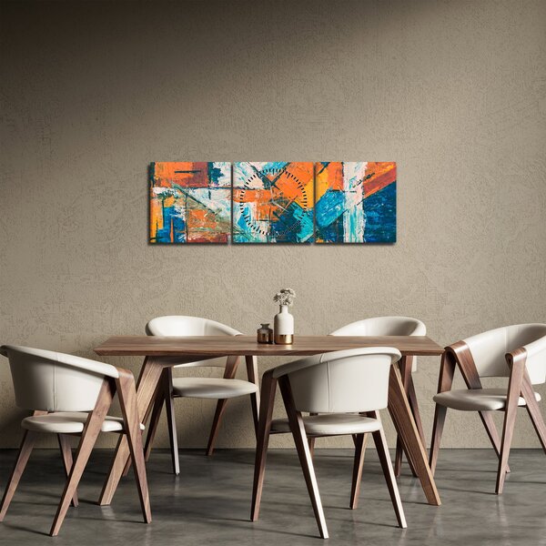 Obraz - Abstrakce (s hodinami) (90x30 cm)