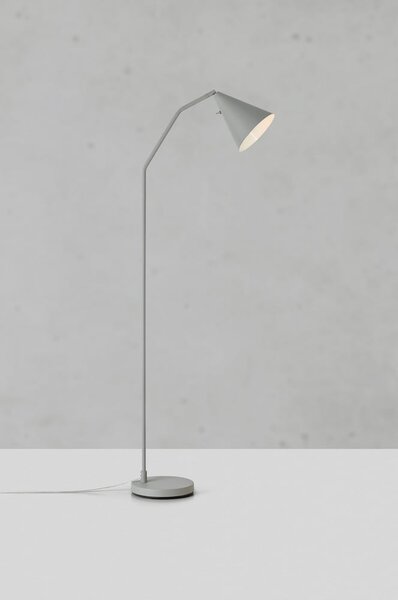 Šedá LED stmívatelná stojací lampa s kovovým stínidlem (výška 144 cm) Funil – Markslöjd