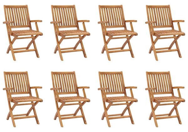 9dílný zahradní jídelní set masivní teakové dřevo 3059562