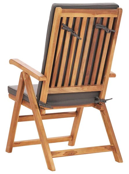 9dílný zahradní jídelní set s poduškami masivní teak šedý 3059568