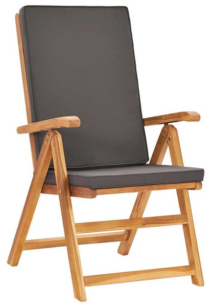 9dílný zahradní jídelní set s poduškami masivní teak šedý 3059568