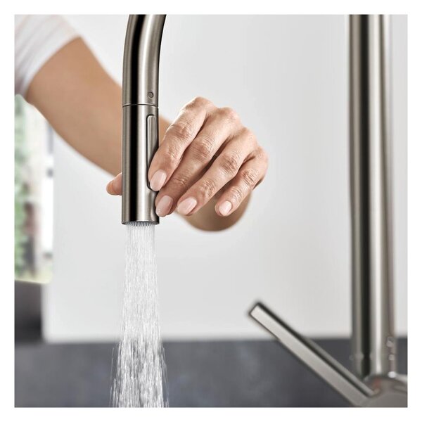 Hansgrohe Talis M54 kuchyňská páková baterie 210, vytahovatelná sprška, 2jet, vzhled nerezu 72800800