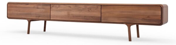 Hnědý TV stolek z ořechového dřeva 220x45x45 cm Fawn – Gazzda