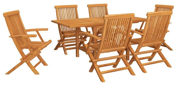 7dílný zahradní jídelní set masivní teakové dřevo 3059596