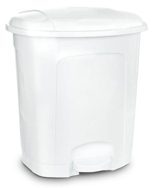 Bílý nášlapný plastový odpadkový koš 30 l – Orion