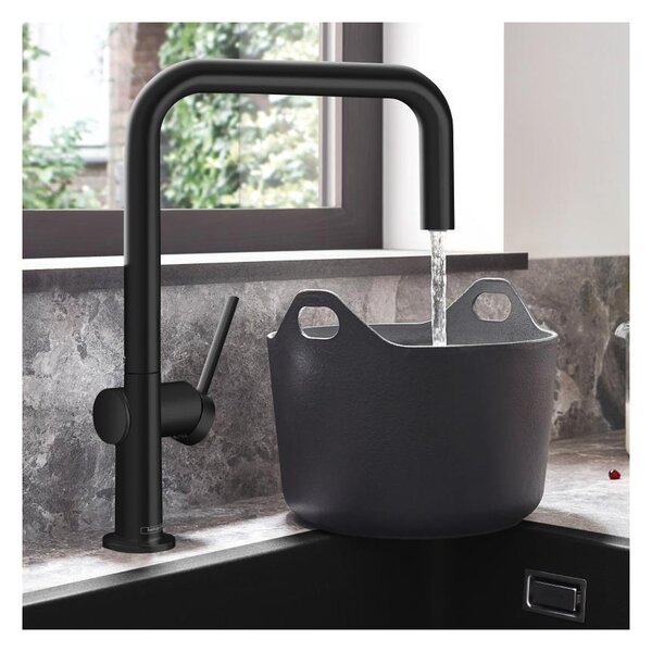 Hansgrohe Talis M54 kuchyňská páková baterie U 220, 1jet, matná černá 72806670