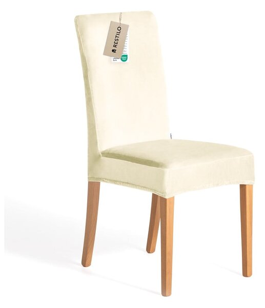 Krémové napínací potahy v sadě 4 ks na židli 48 cm Sento – Restilo