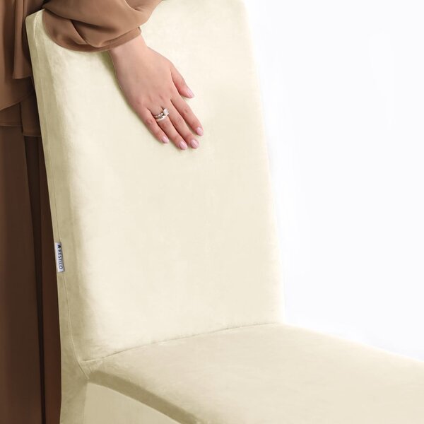 Krémové napínací potahy v sadě 4 ks na židli 48 cm Sento – Restilo