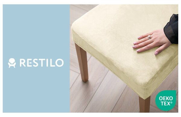 Krémové napínací potahy v sadě 4 ks na židli 48 cm Sento – Restilo