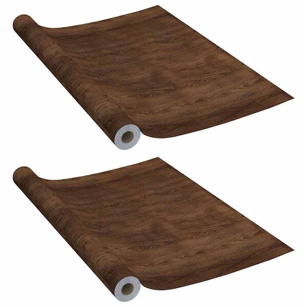 Samolepící tapety na nábytek 2 ks tmavý dub 500 x 90 cm PVC 3059648