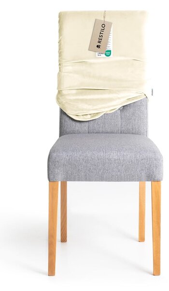 Krémové napínací potahy v sadě 4 ks na židli 48 cm Sento – Restilo