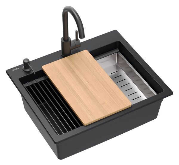 Quadron Kurt 110 dřez graniteq 59.5x50 cm černá HCQK5052BLMPC