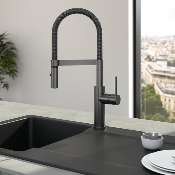 VILLEROY & BOCH Villeroy Boch Steel Expert 2.0 - Dřezová baterie stojánková strunová, antracit 92800005