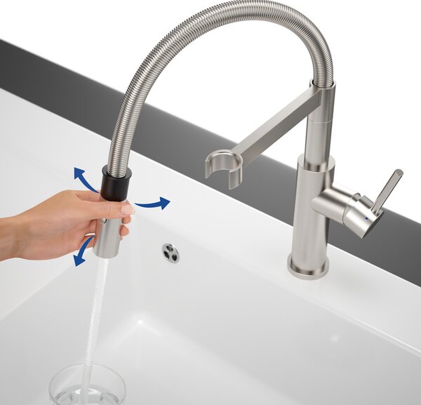 VILLEROY & BOCH Villeroy Boch Steel Expert 2.0 - Dřezová baterie stojánková strunová, nerez 928000LC