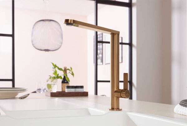 Villeroy & Boch Finera - Dřezová baterie stojánková, otočné rameno, bronz 92700004