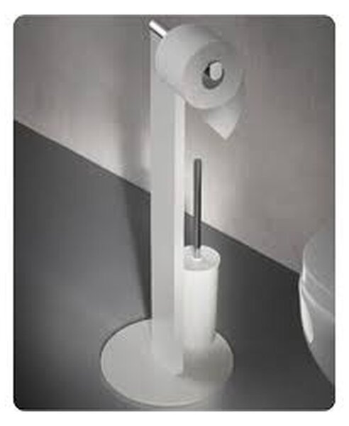 Keuco - Držák na toaletní papír s WC kartáčem, bílá/chrom 04986510101
