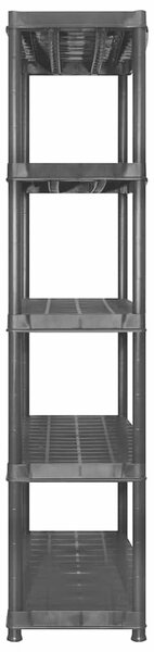 Úložný regál 5patrový černý 340 x 40 x 185 cm plast 3059861