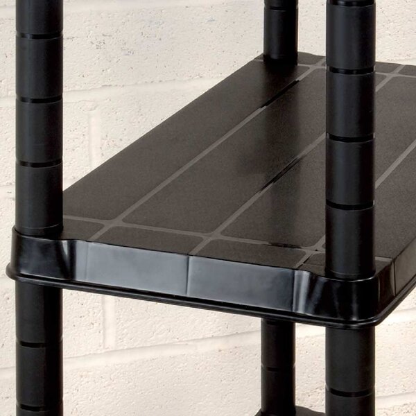 Úložný regál 4patrový černý 244 x 30,5 x 130 cm plast 3059859
