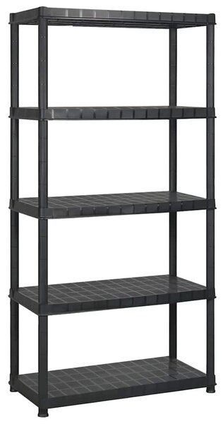 Úložný regál 5patrový černý 170 x 40 x 185 cm plast 3059853