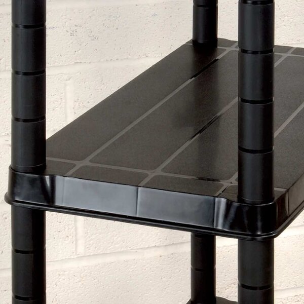 Úložný regál 4patrový černý 183 x 30,5 x 130 cm plast 3059855