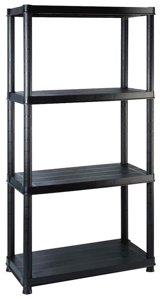 Úložný regál 4patrový černý 244 x 30,5 x 130 cm plast 3059859