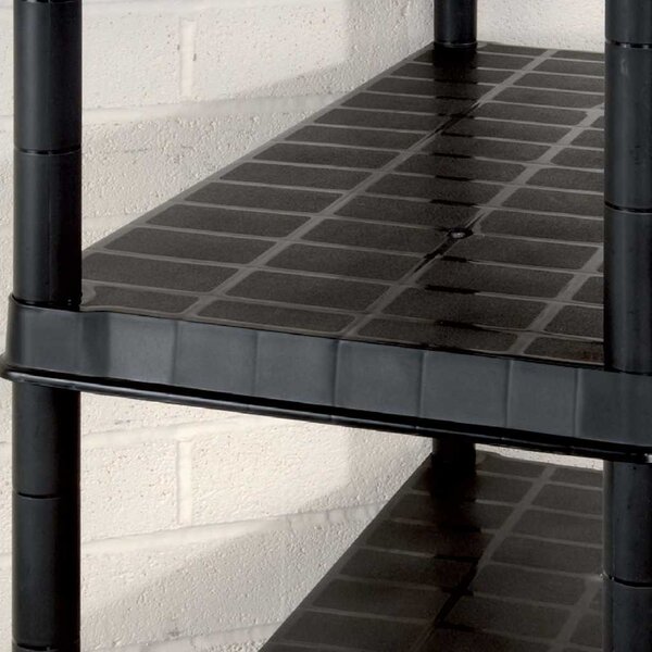 Úložný regál 5patrový černý 340 x 40 x 185 cm plast 3059861