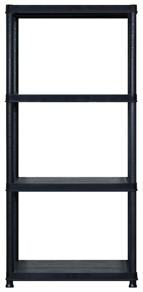 Úložný regál 4patrový černý 244 x 30,5 x 130 cm plast 3059859