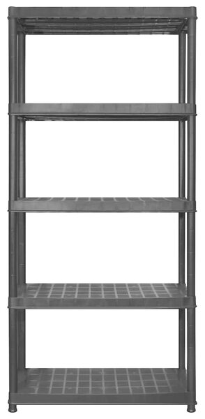 Úložný regál 5patrový černý 340 x 40 x 185 cm plast 3059861