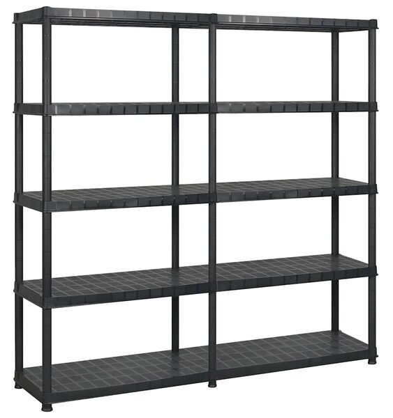Úložný regál 5patrový černý 183 x 45,7 x 185 cm plast 3059854