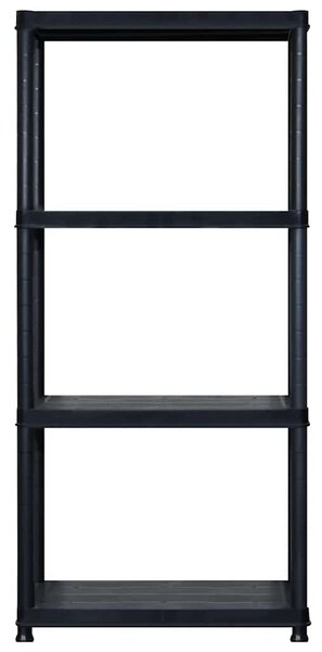 Úložný regál 4patrový černý 183 x 30,5 x 130 cm plast 3059855