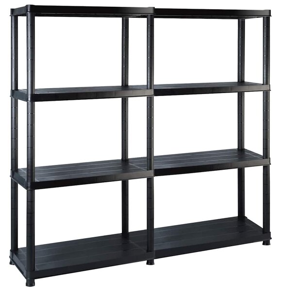 Úložný regál 4patrový černý 122 x 30,5 x 130 cm plast 3059851