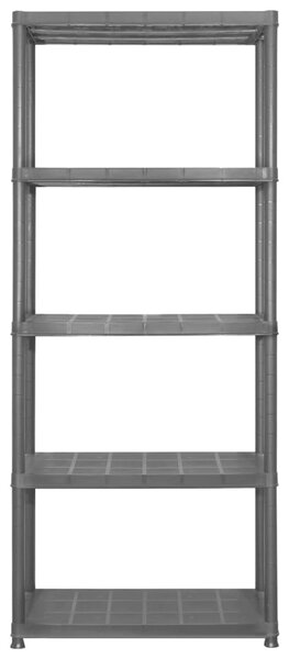 Úložný regál 5patrový černý 284 x 38 x 170 cm plast 3059860