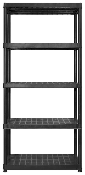 Úložný regál 5patrový černý 366 x 45,7 x 185 cm plast 3059862