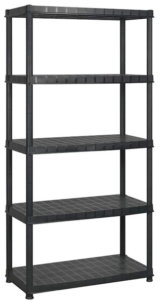 Úložný regál 5patrový černý 274,5 x 45,7 x 185 cm plast 3059858