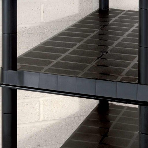 Úložný regál 5patrový černý 274,5 x 45,7 x 185 cm plast 3059858