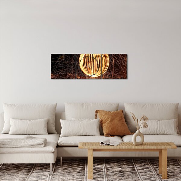 Obraz - Malování světlem (s hodinami) (90x30 cm)