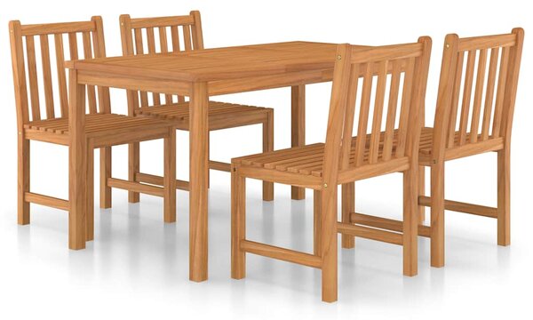 5dílná zahradní jídelní sada 140 x 80 cm masivní teakové dřevo 3059929