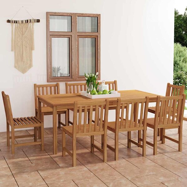 9dílná zahradní jídelní sada 200 x 100 cm masivní teakové dřevo 3059946