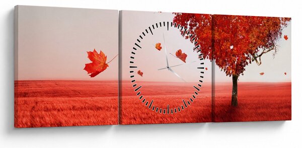 Obraz - Strom lásky (s hodinami) (90x30 cm)
