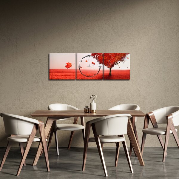 Obraz - Strom lásky (s hodinami) (90x30 cm)